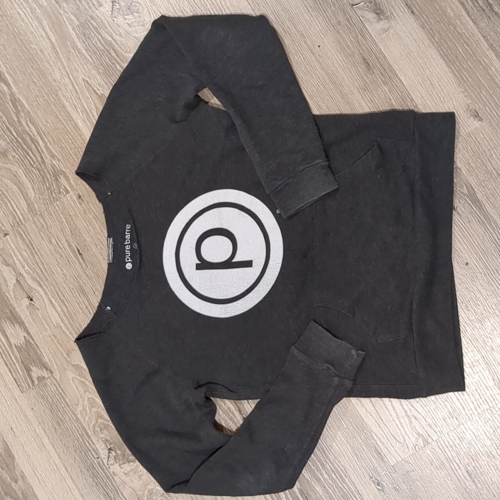 Pure Barre off shoulder sweatshirt